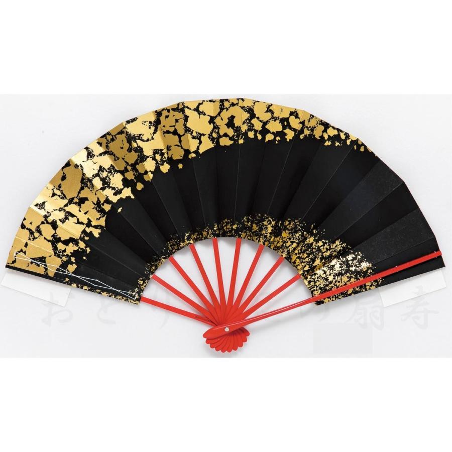 舞扇子 日本舞踊、踊り用 29cm 金箔、黒 朱塗骨 京扇子 箱付き 舞扇子 日本舞踊、踊り用 29cm 金箔、黒 朱塗骨 京扇子 箱付き