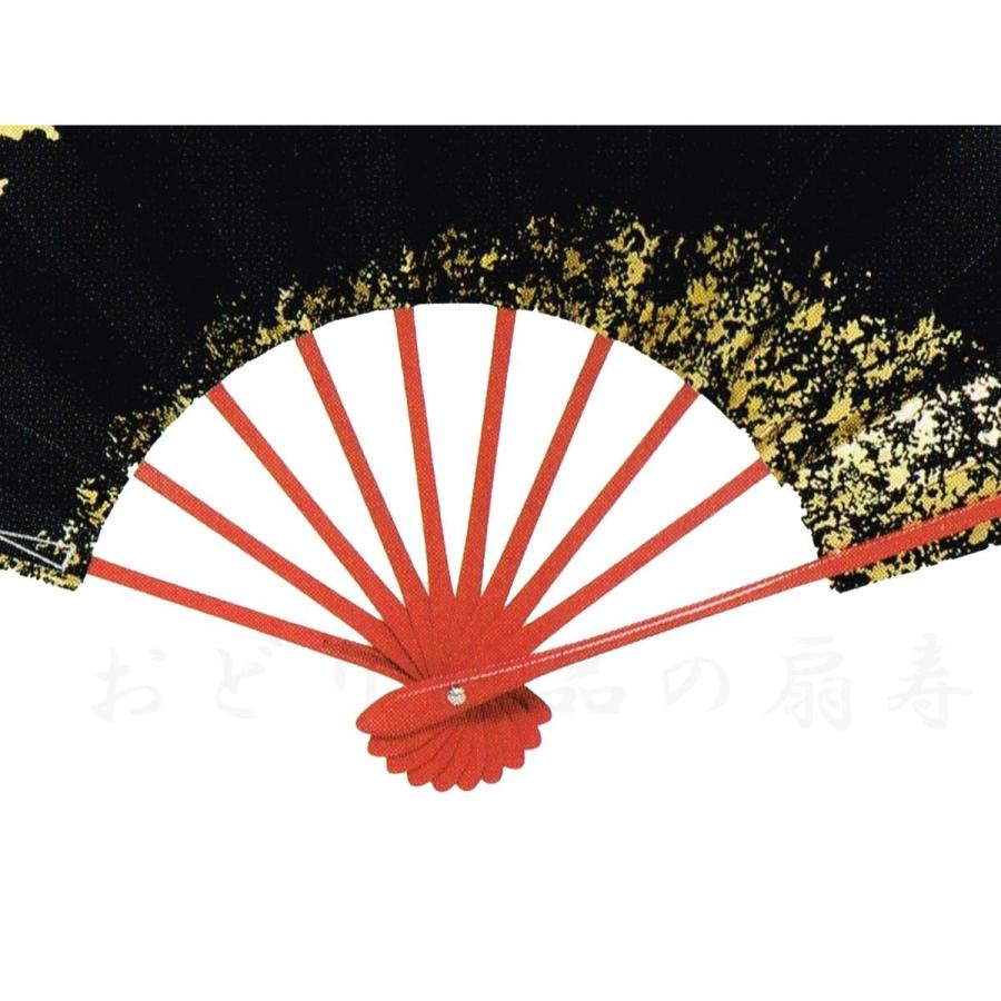 舞扇子 日本舞踊、踊り用 29cm 金箔、黒 朱塗骨 京扇子 箱付き 舞扇子 日本舞踊、踊り用 29cm 金箔、黒 朱塗骨 京扇子 箱付き