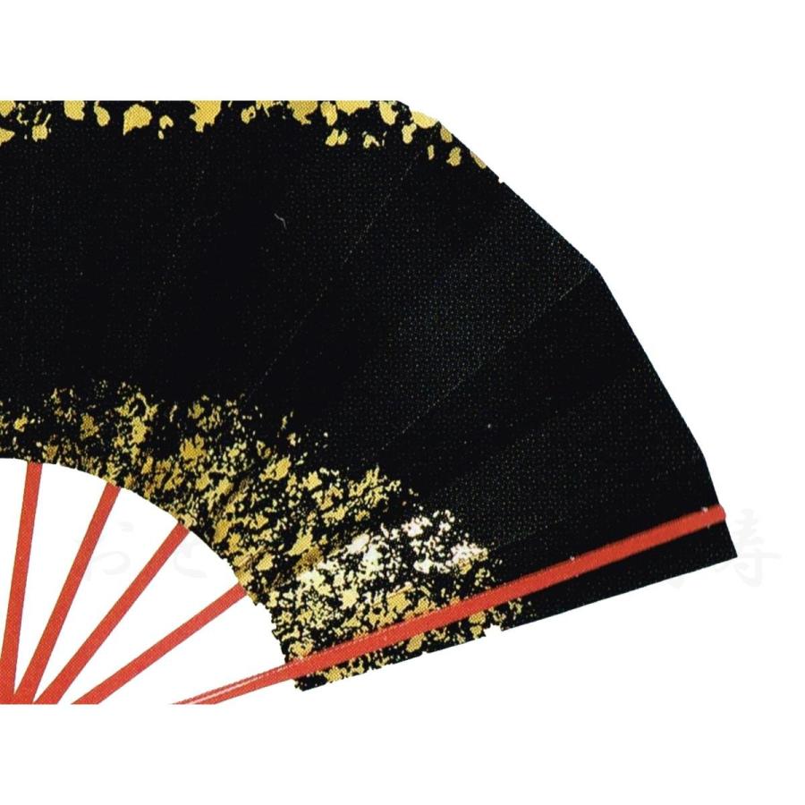 舞扇子 日本舞踊、踊り用 29cm 金箔、黒 朱塗骨 京扇子 箱付き 舞扇子 日本舞踊、踊り用 29cm 金箔、黒 朱塗骨 京扇子 箱付き