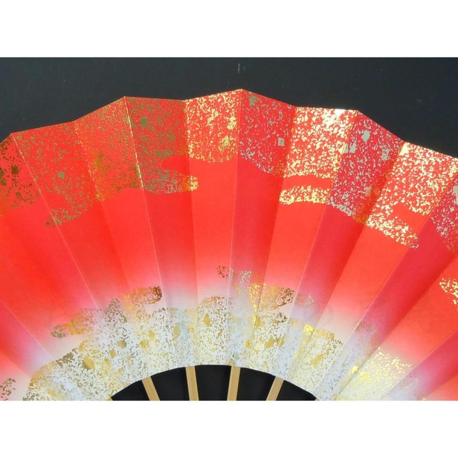 【51】舞扇子 十松屋福井扇鋪 紙箱 袋付 金赤緑青紫オレンジ白 霞雲 舞扇子 日本舞踊・踊り用 29cm 天地雲砂子 てんちくもすなご 白竹 赤