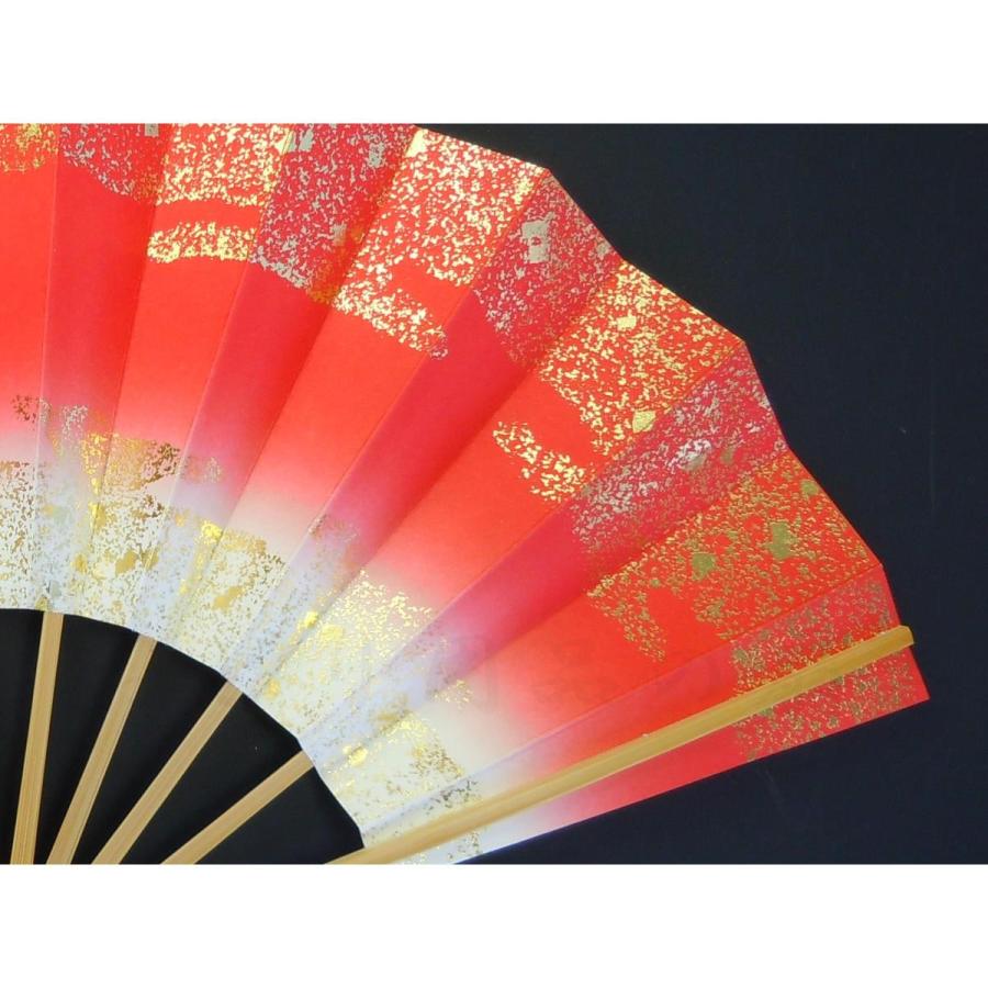舞扇子 日本舞踊・踊り用 29cm 天地雲砂子 てんちくもすなご 白竹 赤
