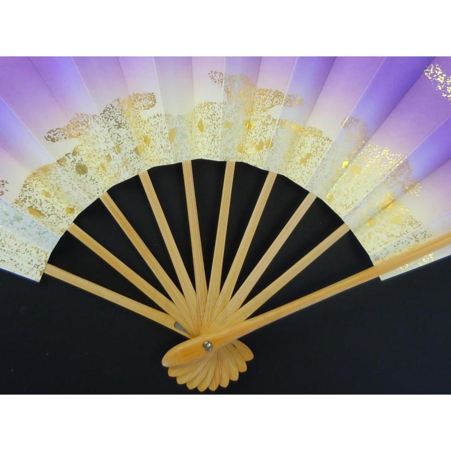 舞扇子 日本舞踊・踊り用 29cm 天地雲砂子 てんちくもすなご 白竹 紫