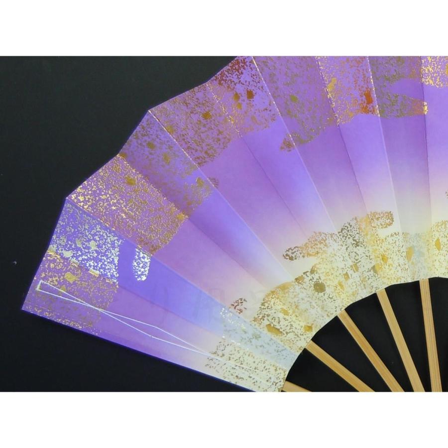 舞扇子 日本舞踊・踊り用 29cm 天地雲砂子 てんちくもすなご 白竹 紫