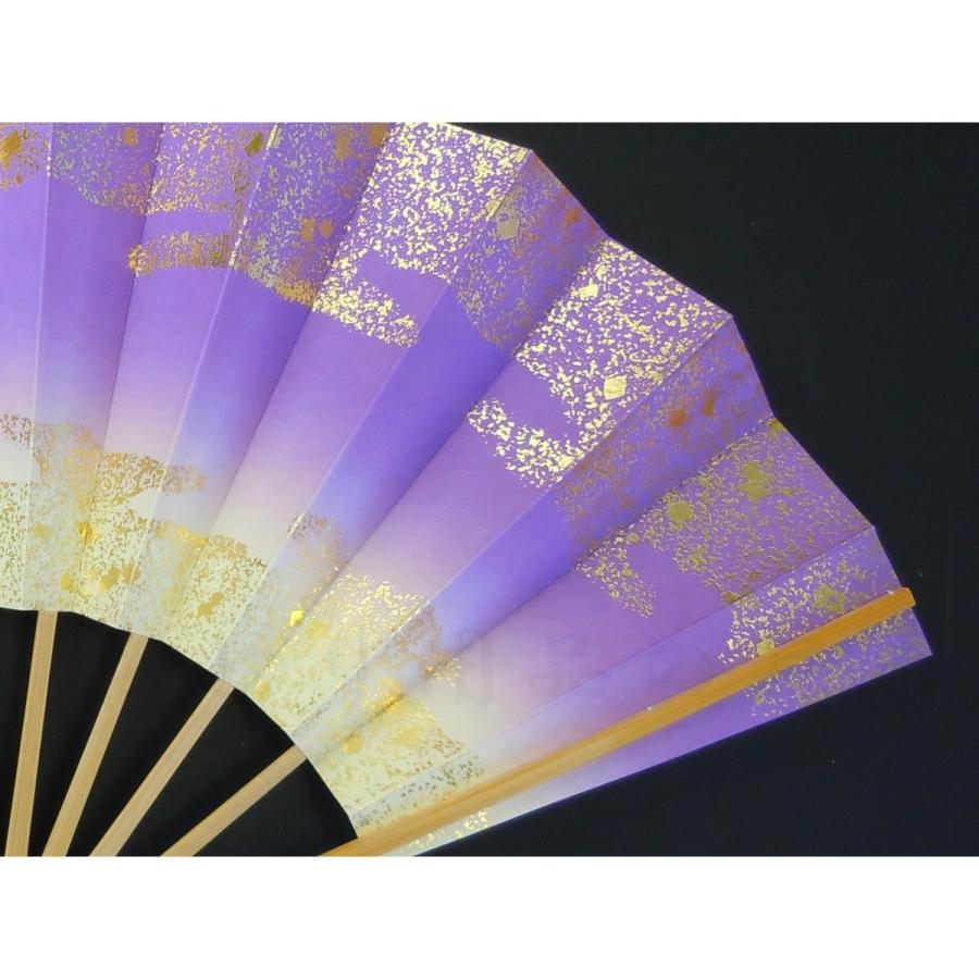 舞扇子 日本舞踊・踊り用 29cm 天地雲砂子 てんちくもすなご 白竹 紫