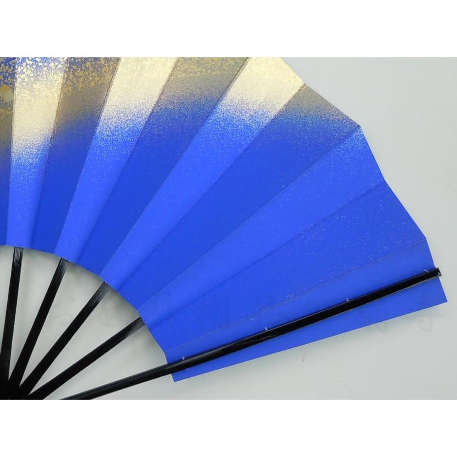 舞扇子 日本舞踊、踊り用 29cm 青、金箔、銀箔 黒塗骨 京扇子 箱 舞扇子 日本舞踊、踊り用 29cm 青、金箔、銀箔 黒塗骨 京扇子 箱