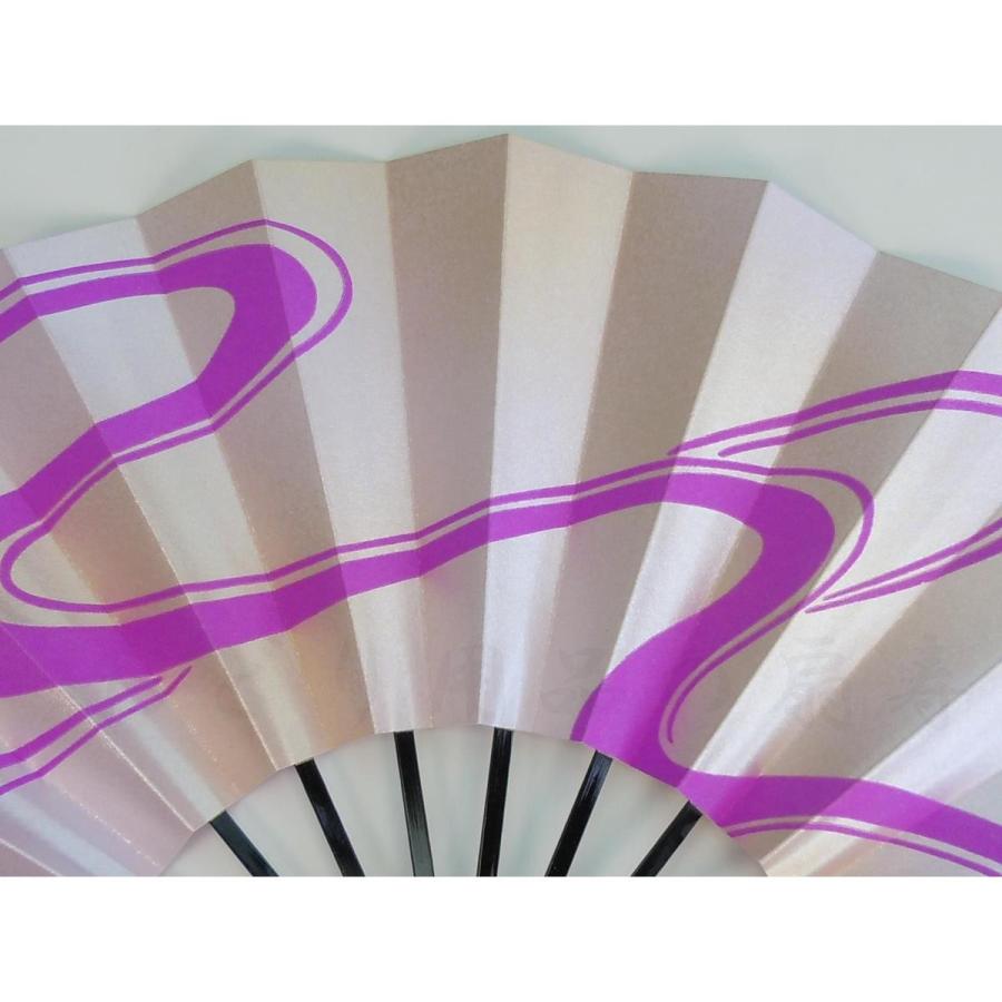 舞扇子 日本舞踊、踊り用 29cm 流水、紫 黒塗骨 京扇子 箱なし