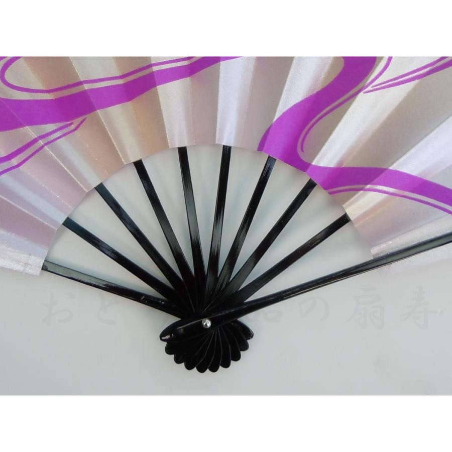 舞扇子 日本舞踊、踊り用 29cm 流水、紫 黒塗骨 京扇子 箱なし