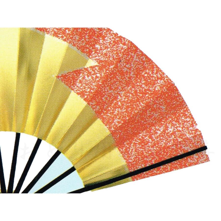 舞扇子 日本舞踊、踊り用 29cm 砂子、赤、金 黒塗骨 京扇子 箱なし
