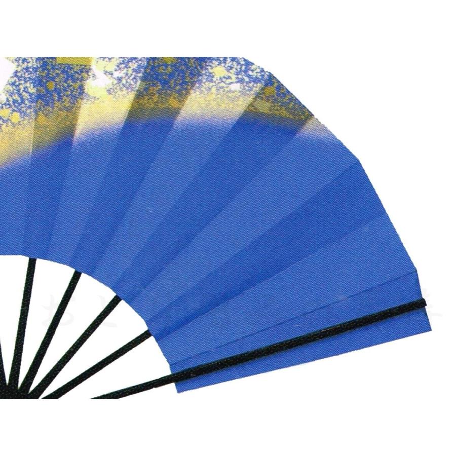尺舞扇子 日本舞踊・踊り用 30cm 青・金箔・銀箔 黒塗骨 京扇子 尺舞扇子 日本舞踊・踊り用 30cm 青・金箔・銀箔 黒塗骨 京扇子
