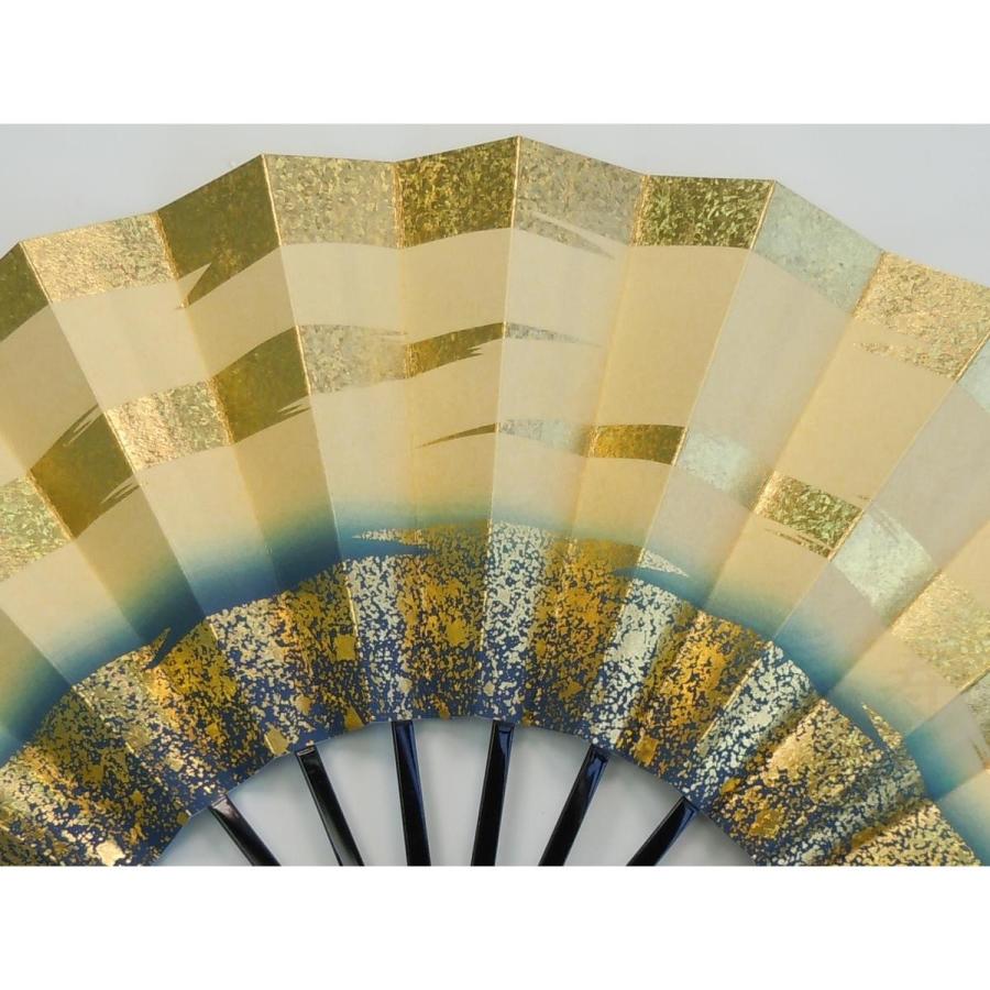 舞扇子 日本舞踊、踊り用 29cm 金ホロ箔・紫 黒塗骨 京扇子 箱なし