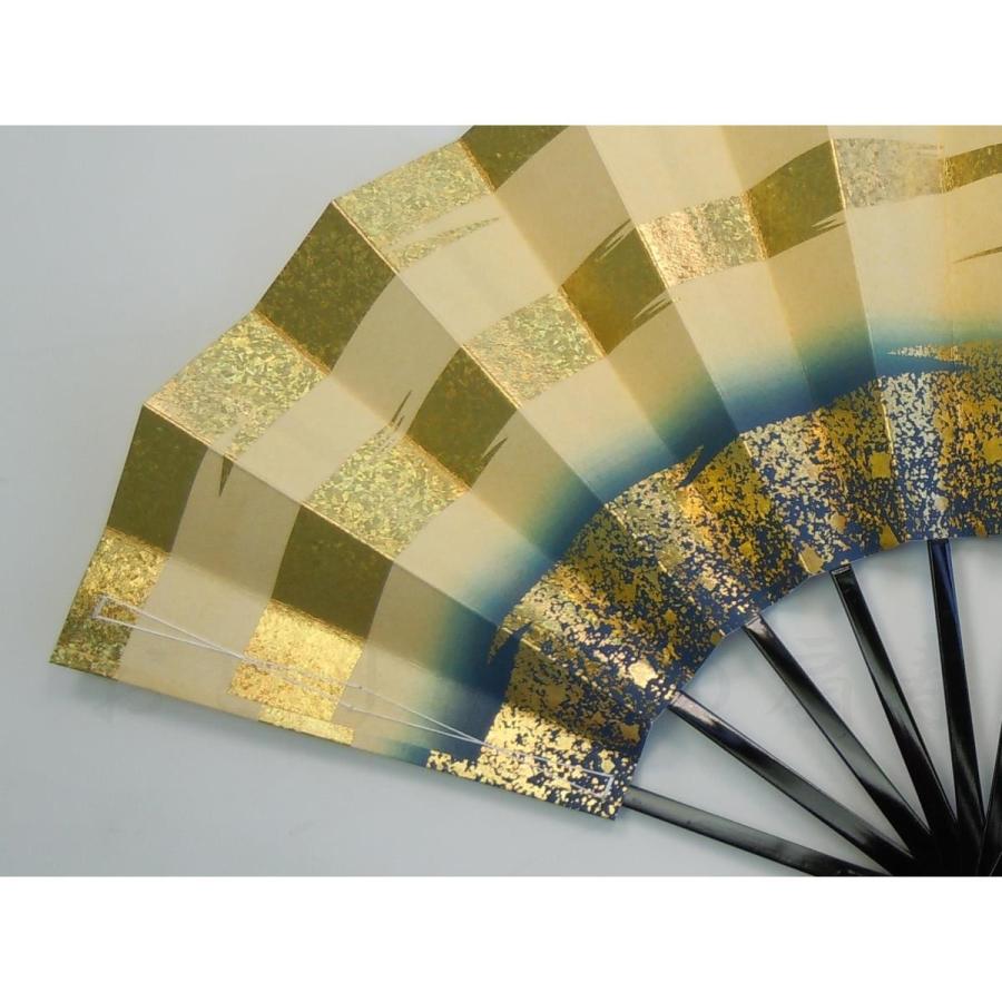 舞扇子 日本舞踊、踊り用 29cm 金ホロ箔・紫 黒塗骨 京扇子 箱なし
