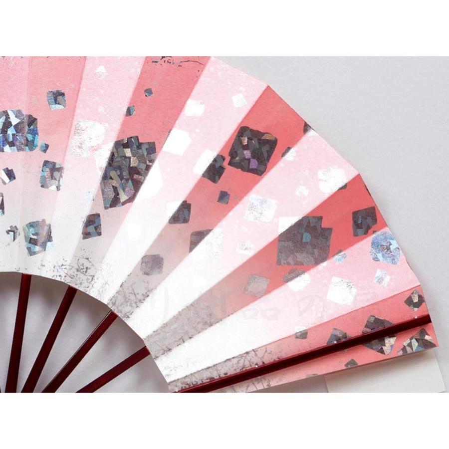 舞扇子　日本舞踊　和装　９本 舞扇子 日本舞踊、踊り用 29cm ピンク、銀ホロ箔 タメ塗骨 京扇子 箱