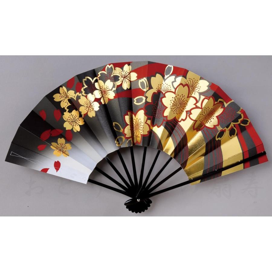 舞扇子 日本舞踊、踊り用 29cm 桜柄 黒塗骨 京扇子 箱なし 舞扇子 日本舞踊、踊り用 29cm 桜柄 黒塗骨 京扇子 箱なし