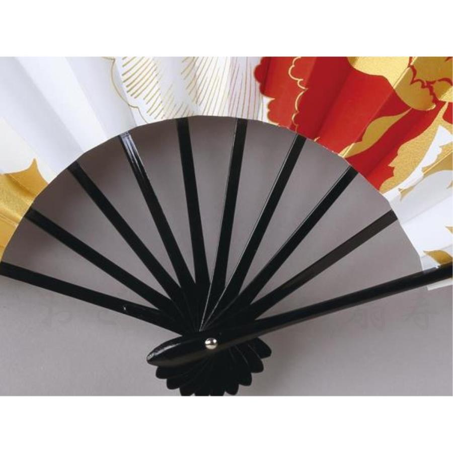 舞扇子 日本舞踊、踊り用 29cm 花柄、赤 黒塗骨 京扇子 箱なし 舞扇子 日本舞踊、踊り用 29cm 花柄、赤 黒塗骨 京扇子 箱なし