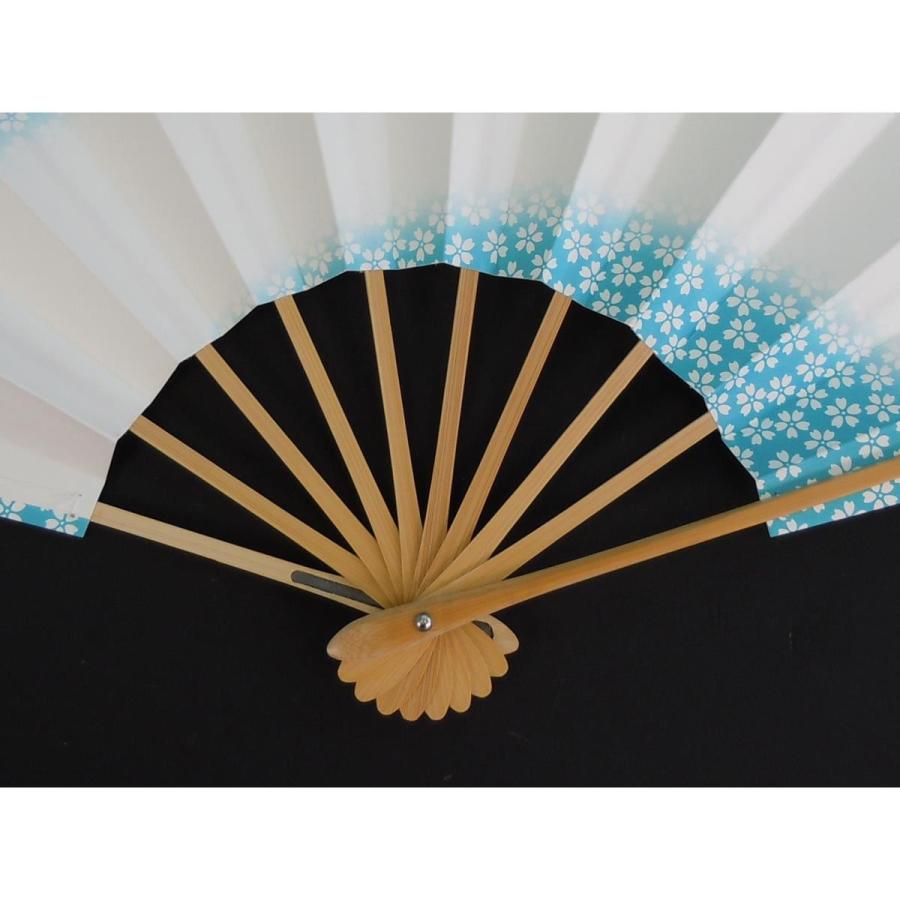 御舞扇 扇子 和扇子 和装小物　日本舞踊 舞扇子 日本舞踊 踊り用 桜柄箔、紺 黒塗骨 京扇子 箱なし : おどり