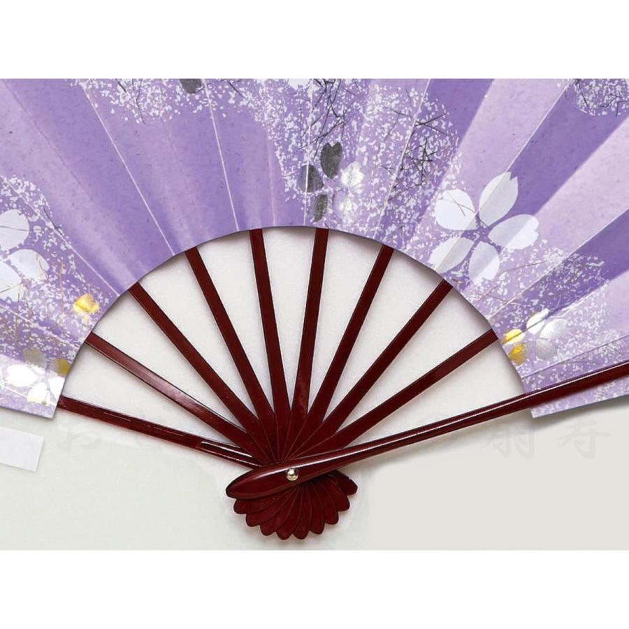 舞扇子 日本舞踊、踊り用 29cm 紫、桜ちらし タメ塗骨 京扇子 箱 舞扇子 日本舞踊、踊り用 29cm 紫、桜ちらし タメ塗骨 京扇子 箱