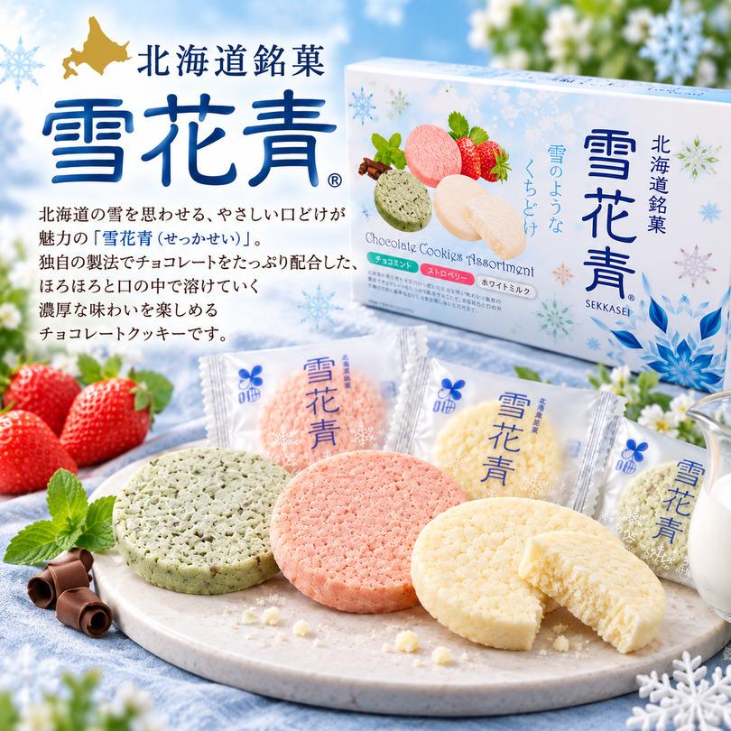 雪花青 ショコラクッキーアソート 12枚入 ミルク ストロベリー チョコ