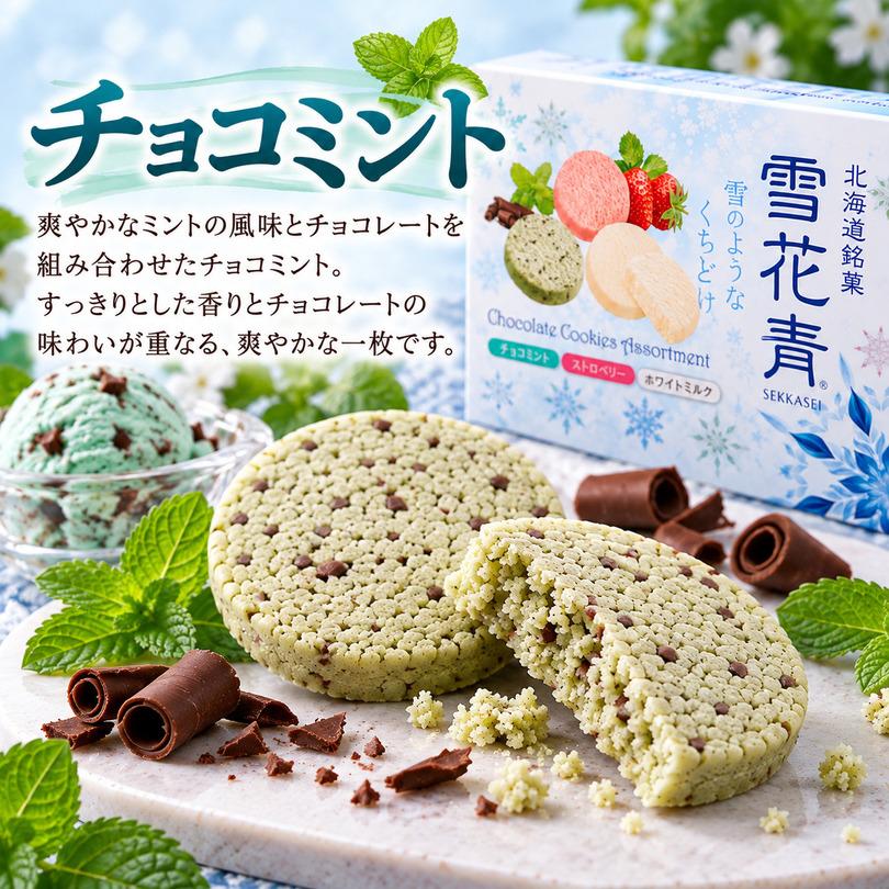 雪花青 ショコラクッキーアソート 12枚入 ミルク ストロベリー チョコ