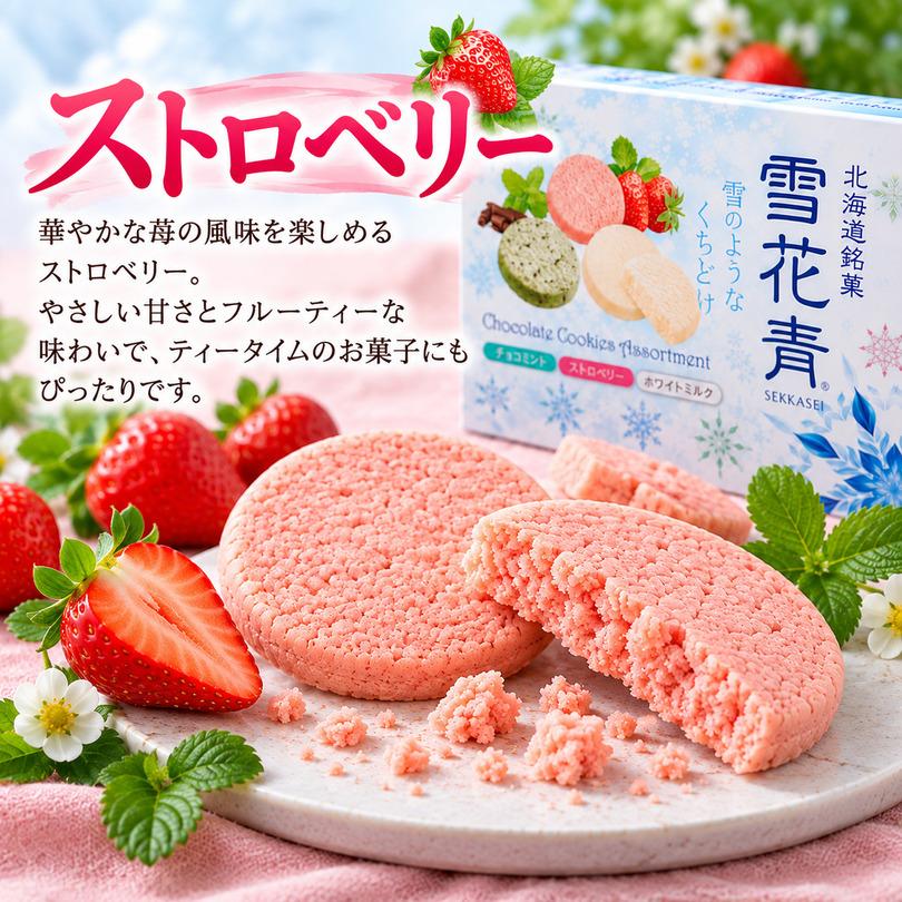 雪花青 ショコラクッキーアソート 12枚入 ミルク ストロベリー チョコ