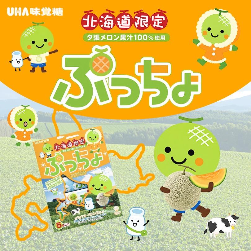 送料無料 UHA味覚糖 北海道限定 ぷっちょ 夕張メロン 10粒5本入