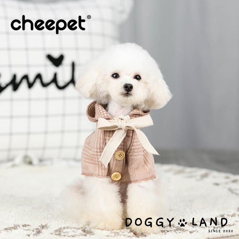 犬服 千鳥柄 千鳥格子チェック フード付き コート 送料無料 ビンテージ