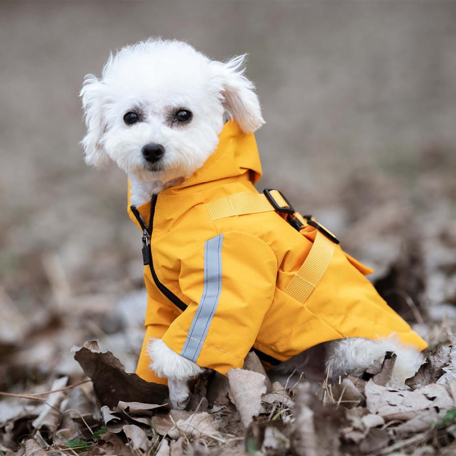 犬服 ドッグウェア レインコート 犬 服 ハーネス付き レインポンチョ