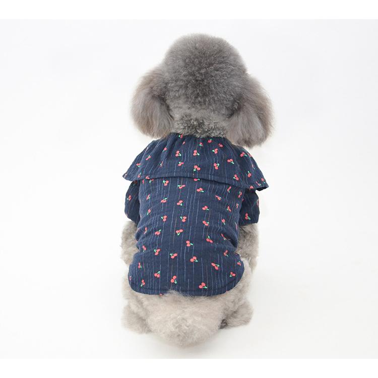犬服 3S わんこの普段着　青いさくらんぼ 犬服 ドッグウェア さくらんぼ柄シャツ 送料無料 犬 服 の服 ドギー