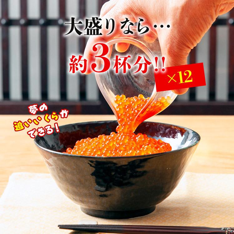 ＼衝撃価格／いくら 醤油漬け 250g×12パック 計3kg 粒は小さいけど味は抜群！ サーモン トラウト イクラ 丼 軍艦 ギフト 計3kg 大豆