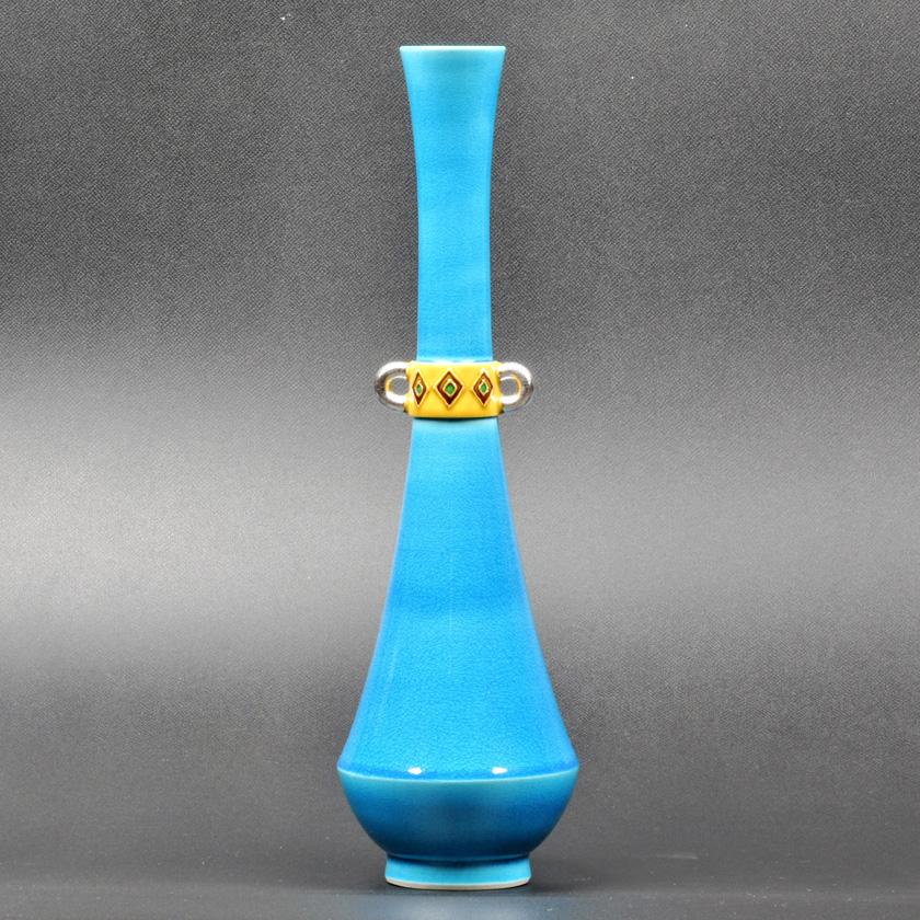 茶道具 茶道 抹茶 送料無料 花入 耳付花入 浅黄交趾 中村翠嵐工房 ギフト 通販 千紀園 お茶 茶道具 抹茶スイーツ千紀園 通販 Yahoo ショッピング