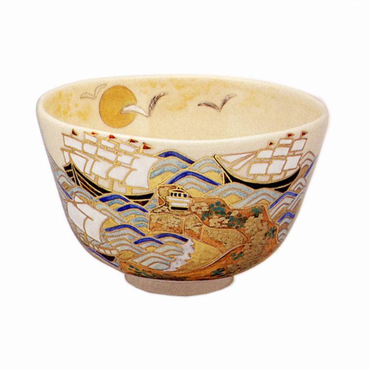 茶道具 抹茶茶碗（まっちゃちゃわん） 色絵 喜望峰 茶碗 中村 源水 作