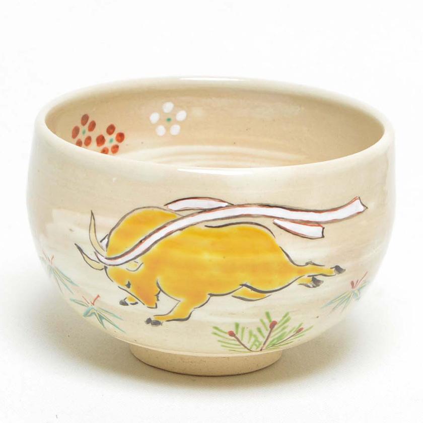 茶道具 抹茶茶碗 まっちゃちゃわん 茶碗 色絵 牛に引かれて善光寺参り 八木 海峰 お茶 茶道具 抹茶スイーツ千紀園 通販 Yahoo ショッピング
