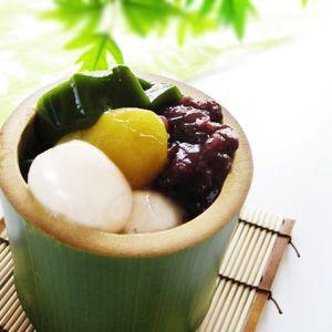 お中元 御中元 夏ギフト 2022 スイーツ ギフト あんみつ 送料込 老舗茶舗 京都 宇治 抹茶 ゼリー 抹茶 ロールケーキ 選べる銘茶 セット|senkien|02