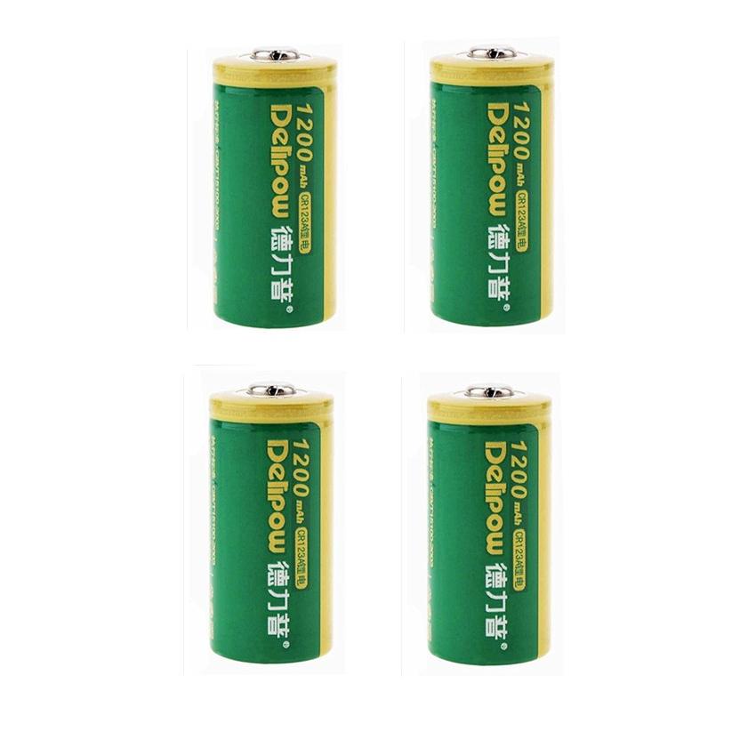 「WASHODO」DELIPOW 4本セット CR123A リチウム 充電式電池 3V 1200mah lc 16340 充電式電池 リチウム イオンバッテリー「800-0116C」