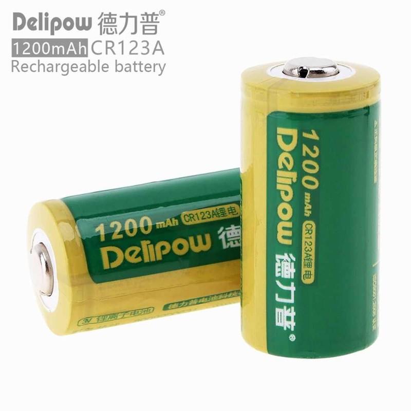 WASHODO」DELIPOW 4本セット CR123A リチウム 充電式電池 3V 1200mah