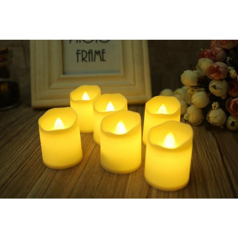 ボタン電池式LED キャンドルライト6個セットロウソク ワックス 照明