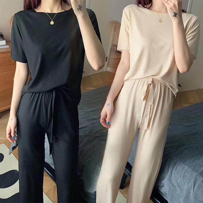 レディース ルームウェア 部屋着 さらさら ゆったり 半袖 ショートパンツ ロング 無地 セットアップ 上下セット パジャマ 寝巻き 10代 ２０代 ３０代 ４０代 M0712ladies01 Minaha 通販 Yahoo ショッピング