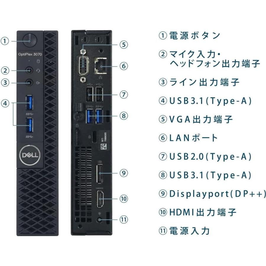 OptiPlex デル Dell Optiplex 3070 超ミニPC 第9世代Core i3