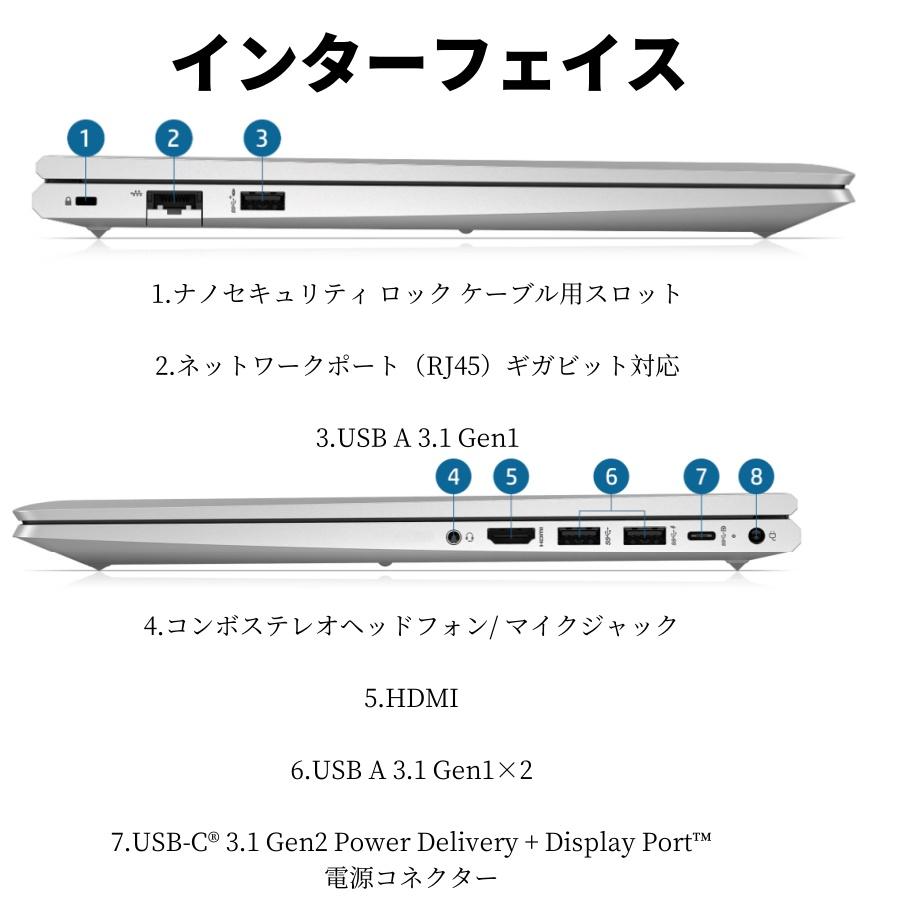 HP Probook 450G8 第11世代中古ノート  Office Win11Pro搭載-15.6型 (1366x768) 【Core i5-1135G7-16GB-SSD512GB-無線WIFI/type-C/カメラ/Bluetooth/指紋認証】｜senrakuen｜03