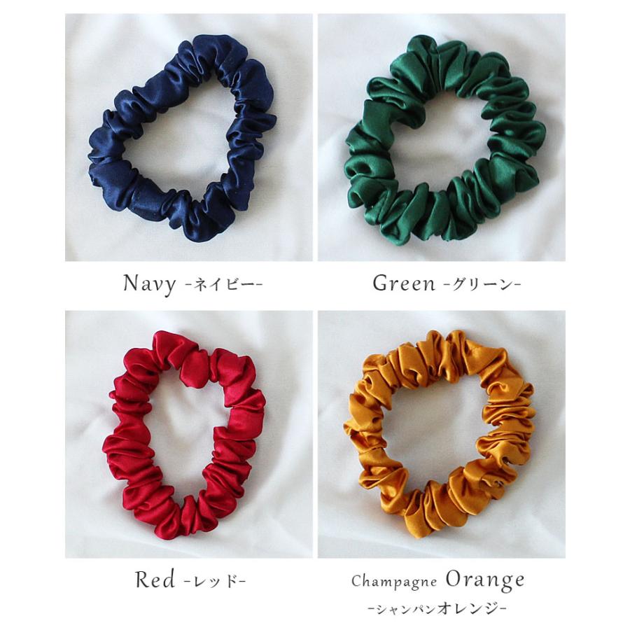 シルク100％シュシュ ヘアゴム レディース ヘアアクセサリー s0140