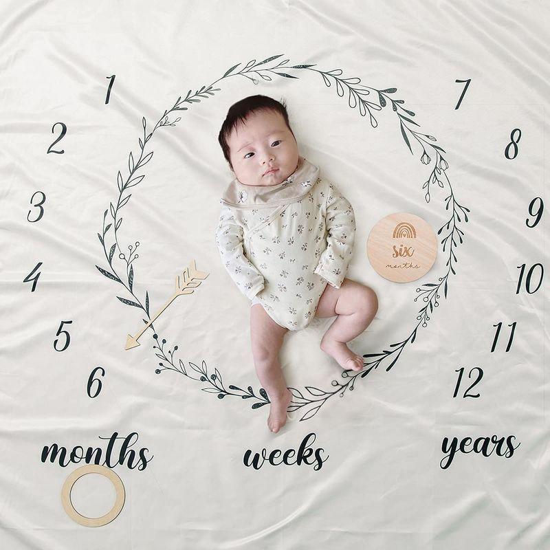 71 以上節約 Promise Babe マンスリーカッド 14枚セット 月齢フォト ウッド 記念 写真 撮影道具 成長記録に 新生児 0 1歳使える 出産 Cisama Sc Gov Br