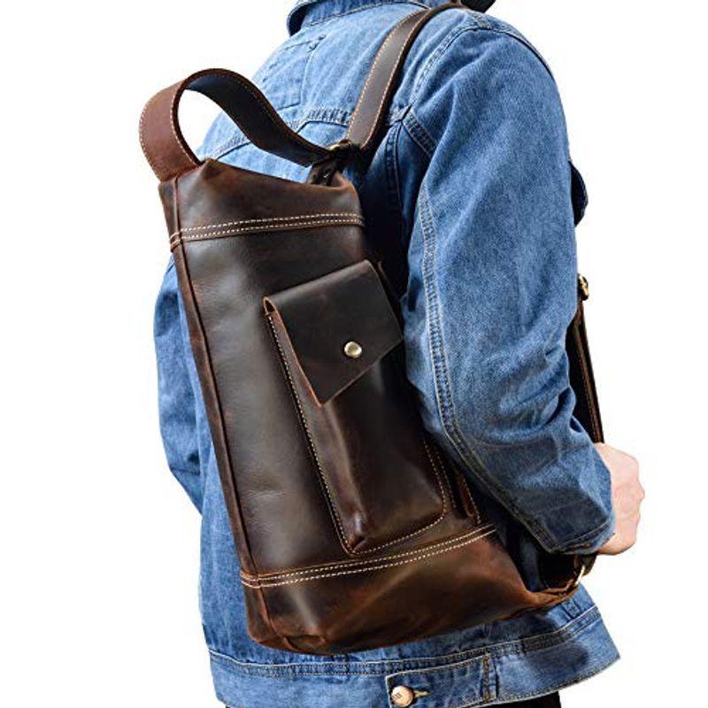 安いを販売 本革 ボディバッグ メンズ 斜めがけバッグ お洒落 お出かけ レザー ワンショルダーバッグ Ipad 折り畳み傘など対応 コーヒー 安いオンライン Shirleyryan Ca