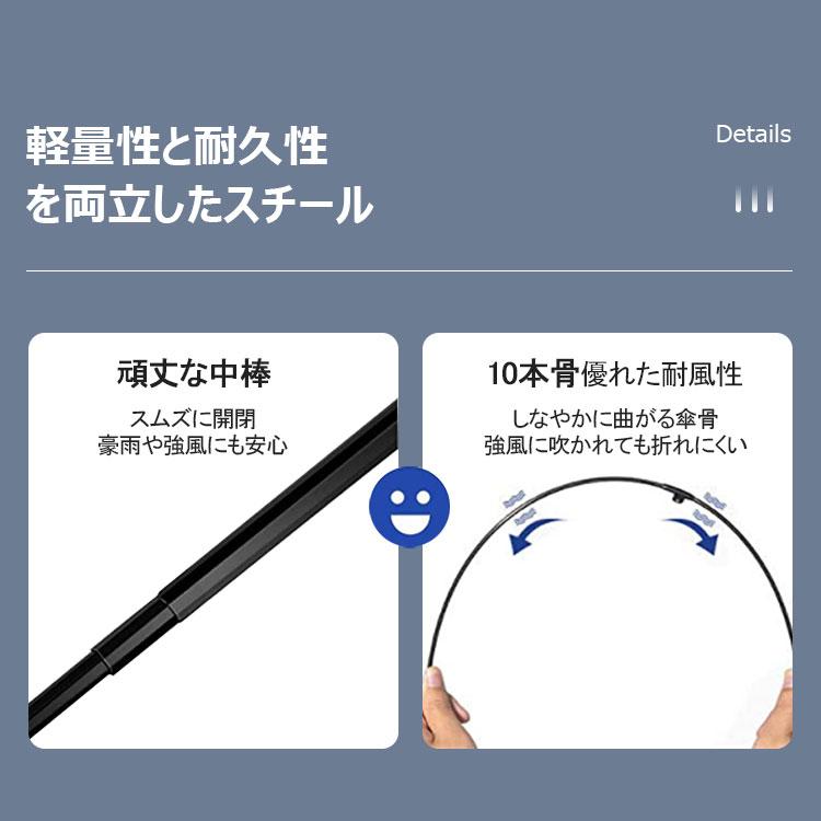 傘 折りたたみ傘 大きい 日傘 雨傘 10本骨 超撥水 軽量 台風 梅雨対策 頑丈 持ちやすい 男女兼用 晴雨兼用 逆折り｜senseshopping｜09