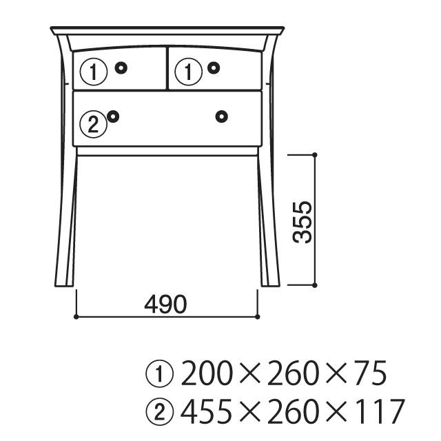 キャビネットコンソール 電話台 TEL台 FAXテーブル 完成品（幅63cm 高さ70cm）の画像