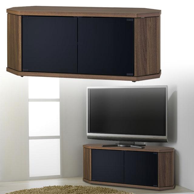 ハヤミコウサン ブラウン木製テレビボード ガラス扉付き