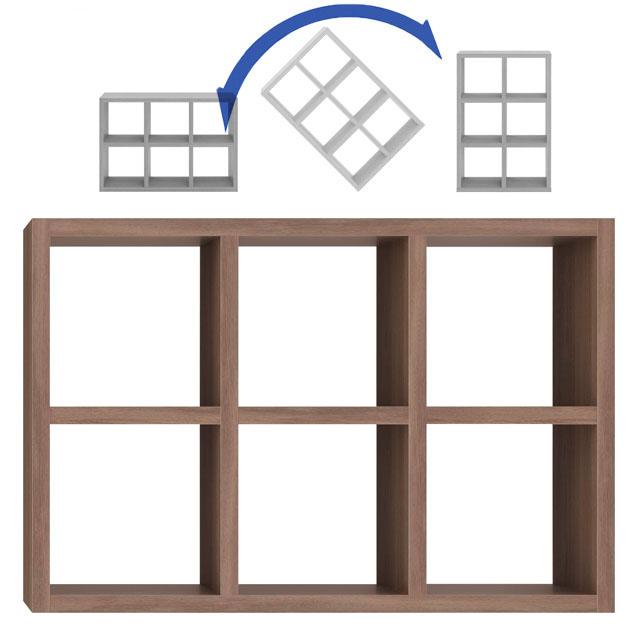 オープンラック 多目的ラック 本棚 ディスプレイ収納 低め 仕切り 6