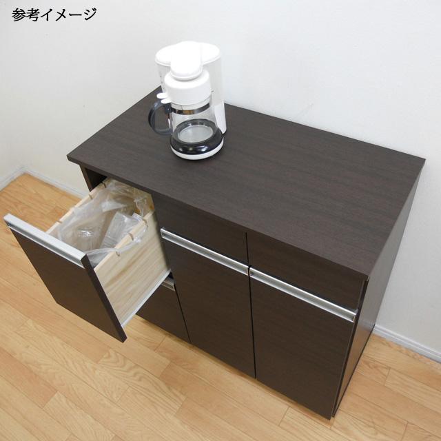 キッチンワゴン ゴミ箱収納 キャスター付きカウンターワゴン ブラウン