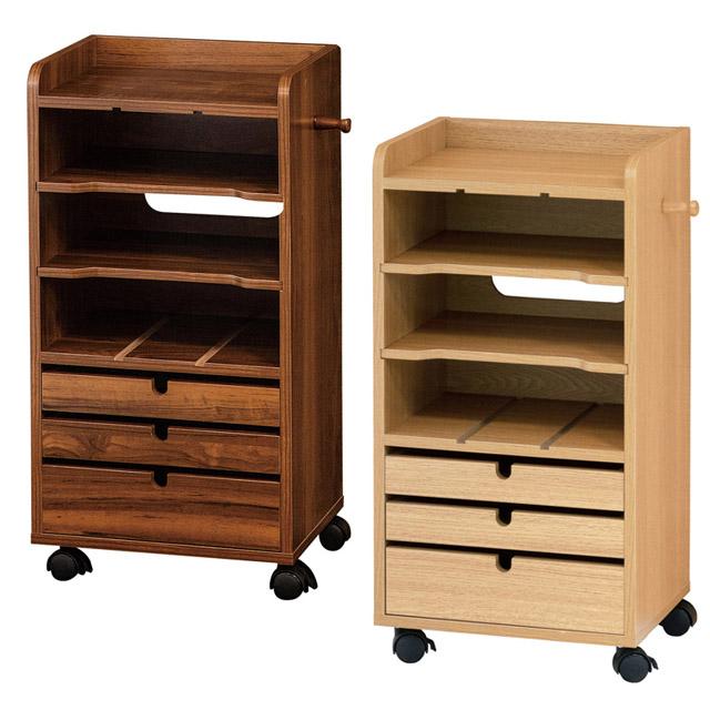 キャスター付き収納ラック ファイルラック 書類整理 ナチュラル