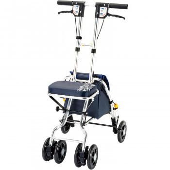 送料無料 コンパクトタイプ シルバーカー ソナタ 紺花柄 SX-2NF 