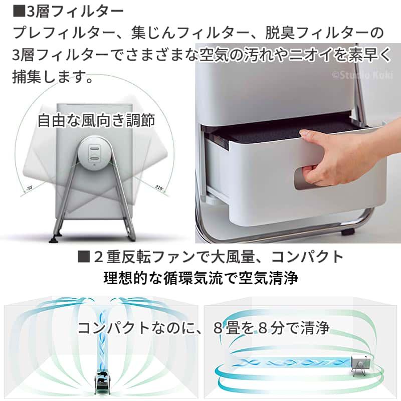 RHYTHM リズム 空気清浄機 Silky Wind Clean 36畳 2重反転ファン 大