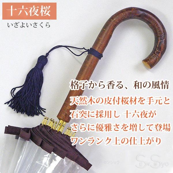 ホワイトローズ雨傘 十六夜桜WN ワイン 天然木いざよいビニール傘 長傘16本骨傘 レディース 婦人傘 日本製 ホワイトローズ ホワイトローズ雨傘 十六夜桜WN ワイン 天然木いざよい